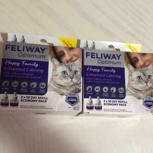 2 sealed boxes Feliway Optimum Diffuse 1pk & 2pk.refills (4 Total)  EXP. 2027